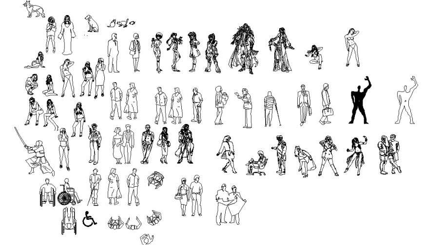 autocad human scale figure