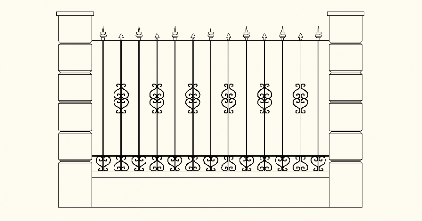 Perimeter Fence detail gate layout file - Cadbull