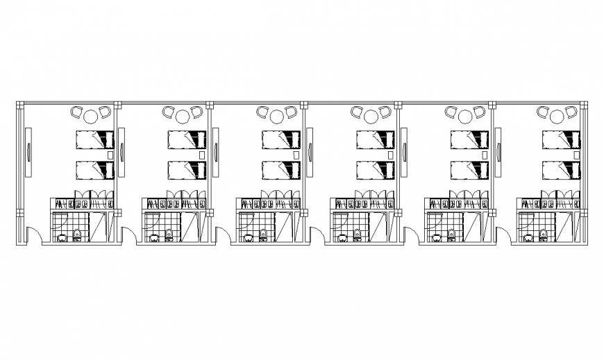 Plan of hotel area dwg file - Cadbull