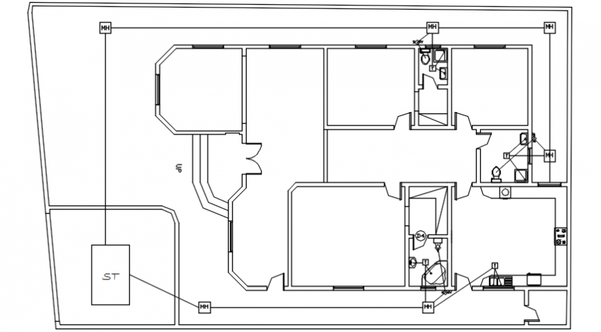 Plumbing Layout Plan Cad File - Cadbull