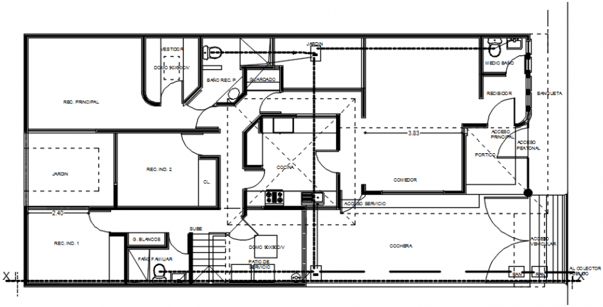 Plumbing plan of a residential house dwg Cadbull
