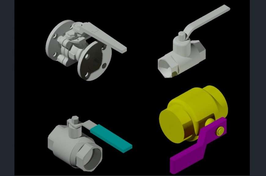 Pneumatic ball valve details 3d model CAD design dwg file - Cadbull
