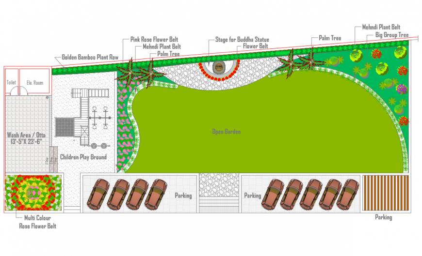 Private garden landscaping structure and layout plan cad drawing ...