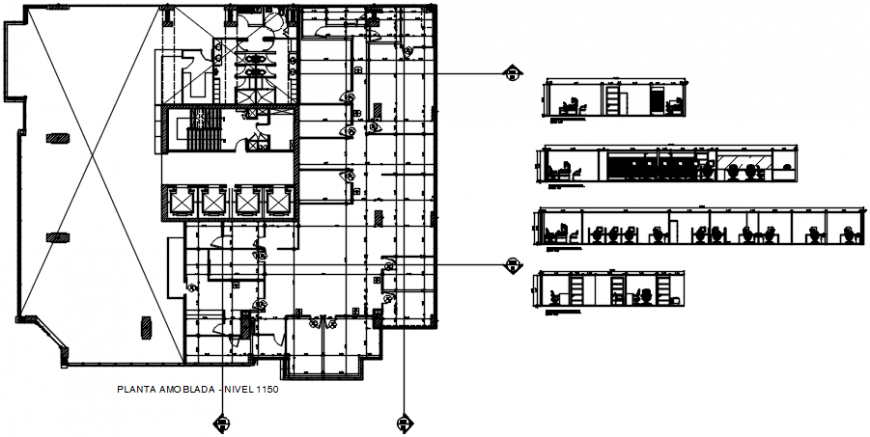 Proposed bank architecture sectional view - Cadbull