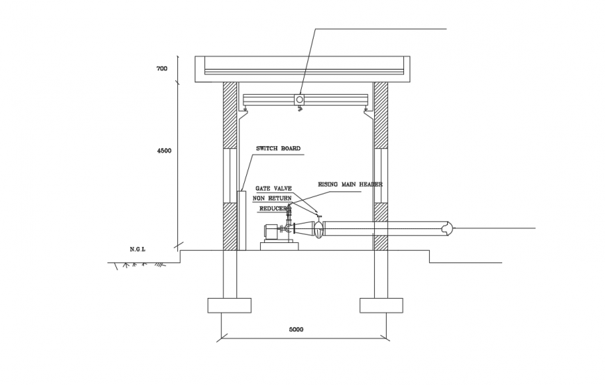 pump house section and plumbing details dwg file 23072019050606
