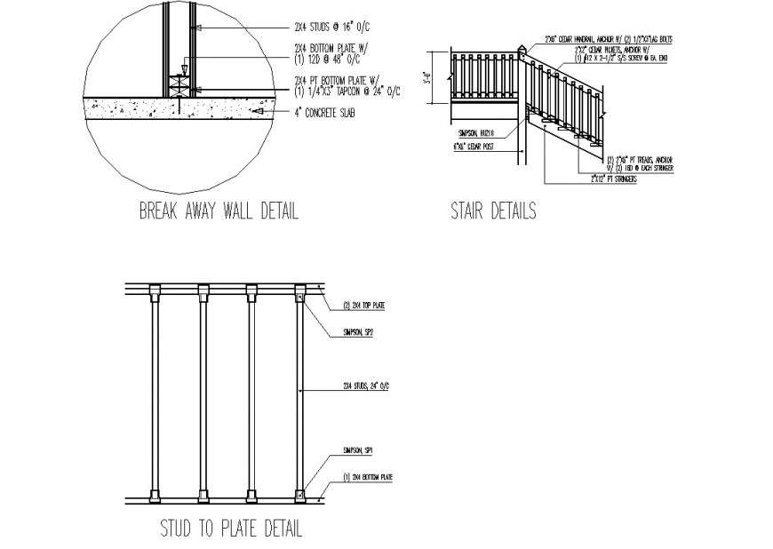 Staircase Railing Cad Block