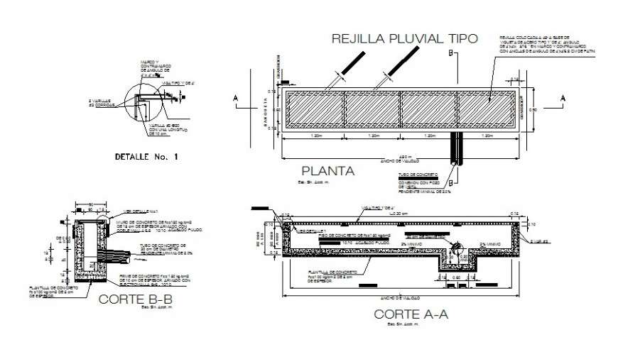 Rain grid water reserve system cad drawing details dwg file - Cadbull
