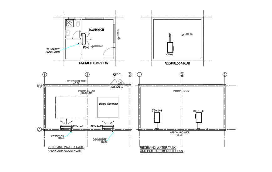 receiving-water-tank-and-pump-room-plan-with-guard-house-dwg-file-cadbull