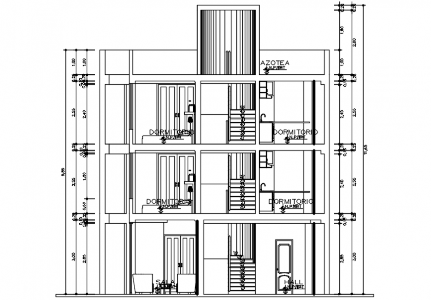 Residence elevation in AutoCAD file - Cadbull