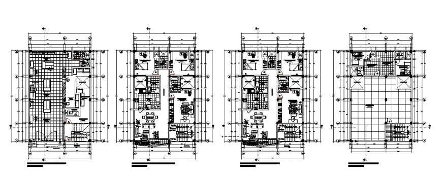Residential apartment building floor plan distribution cad drawing ...