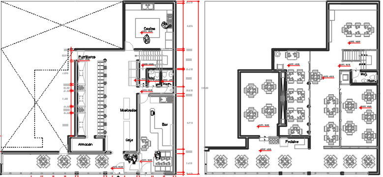 Restaurant Dwg File - Cadbull