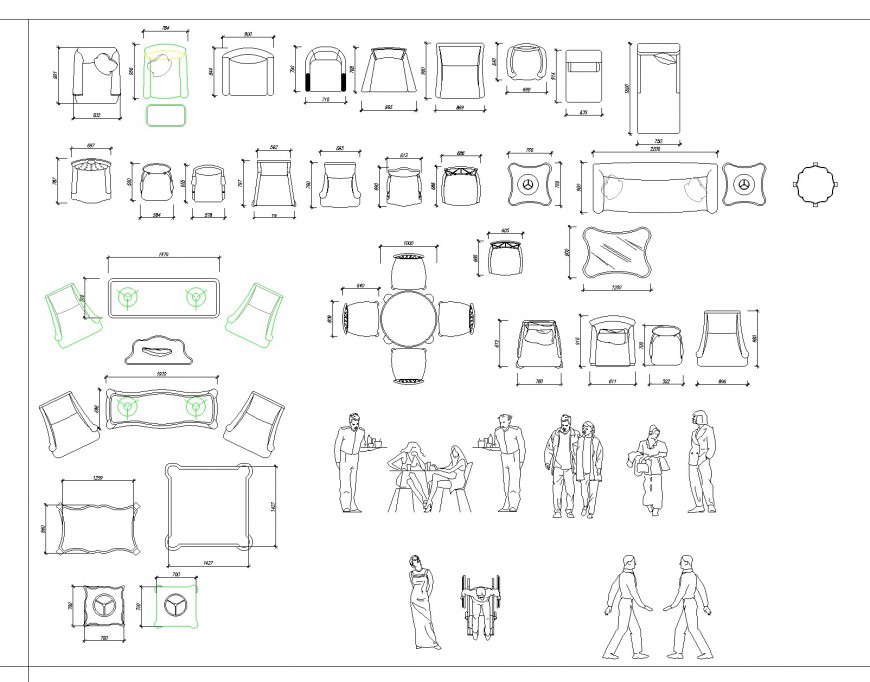 Restaurant furniture detail autocad file - Cadbull