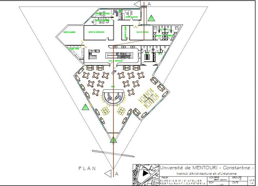 Restaurant Layout Plan With Modern Concept Drawing In Dwg Autocad File Cadbull