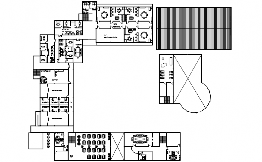 Restaurant with fun center first floor distribution plan cad drawing ...