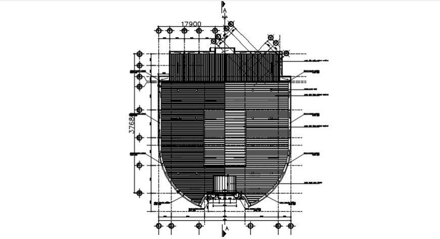 roof plan of building cad file - Cadbull