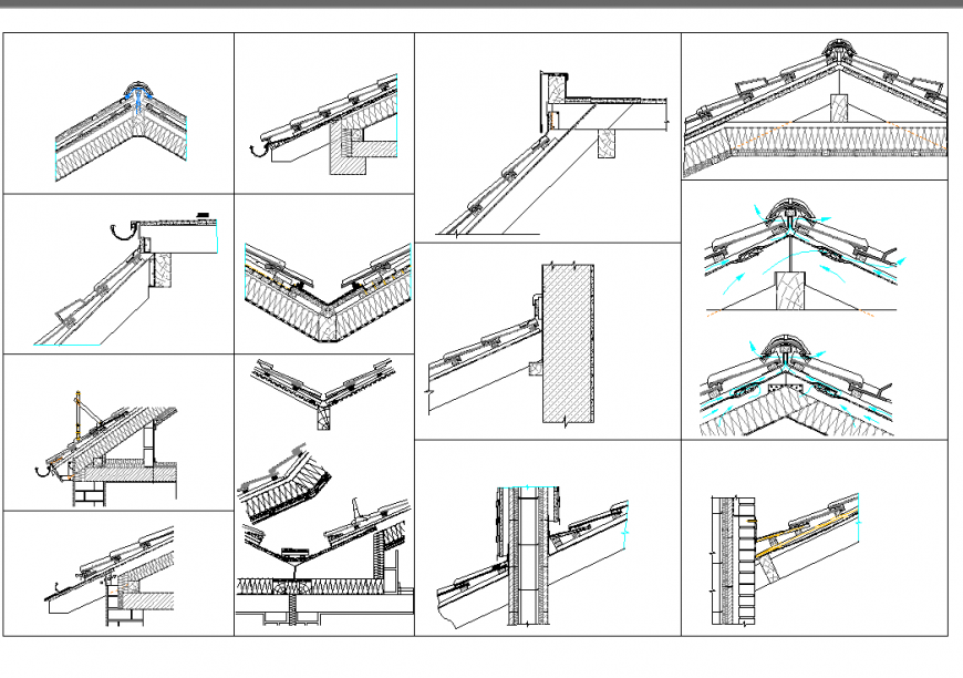 Roof Section Detail Dwg File Cadbull