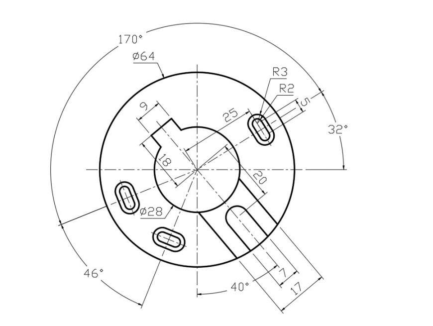 Round shape Base CAD drawings plan - Cadbull