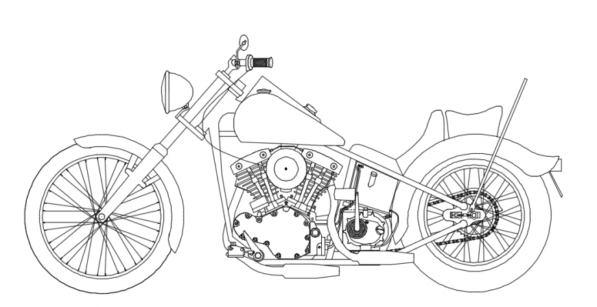 Drawn Motorcycle Bullet Bike  Bullet Bike Outline Drawing  Free  Transparent PNG Download  PNGkey