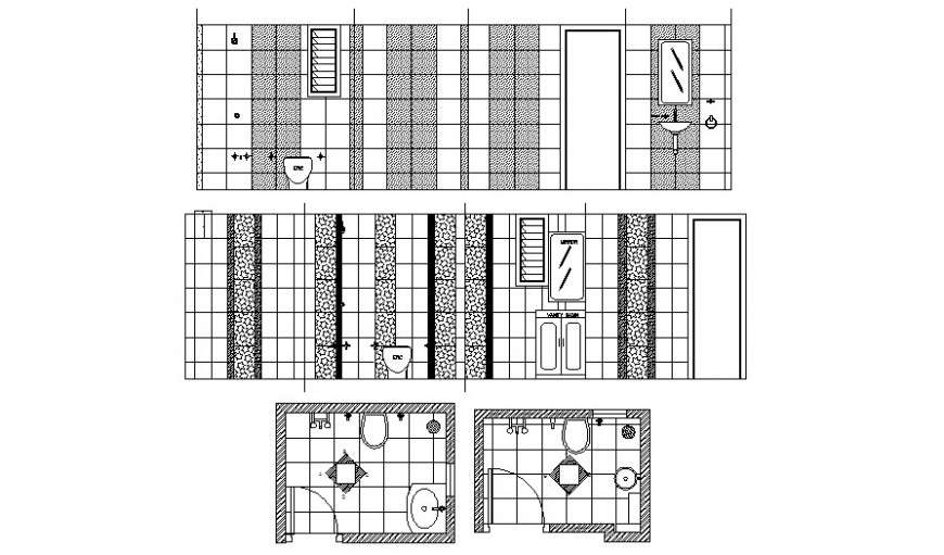 Sanitary bathroom area drawings details elevation and plan dwg file ...