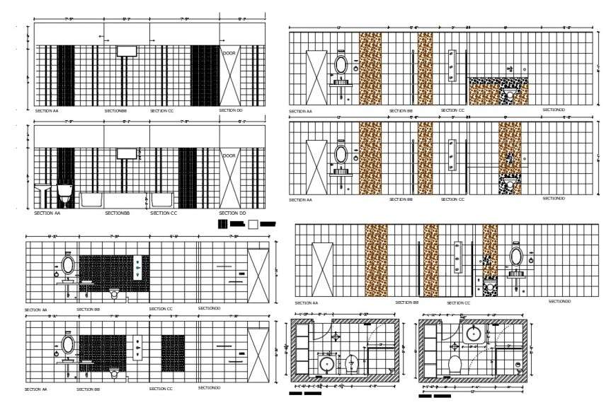 Sanitary installation details of theme park cad drawing details dwg ...