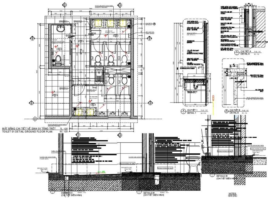 Sanitary Layout Plan Of Public Building In Dwg File Cadbull
