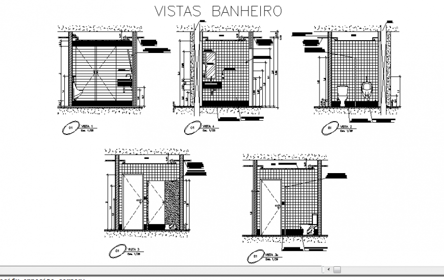 Sanitary Installation Details Of House With Architect