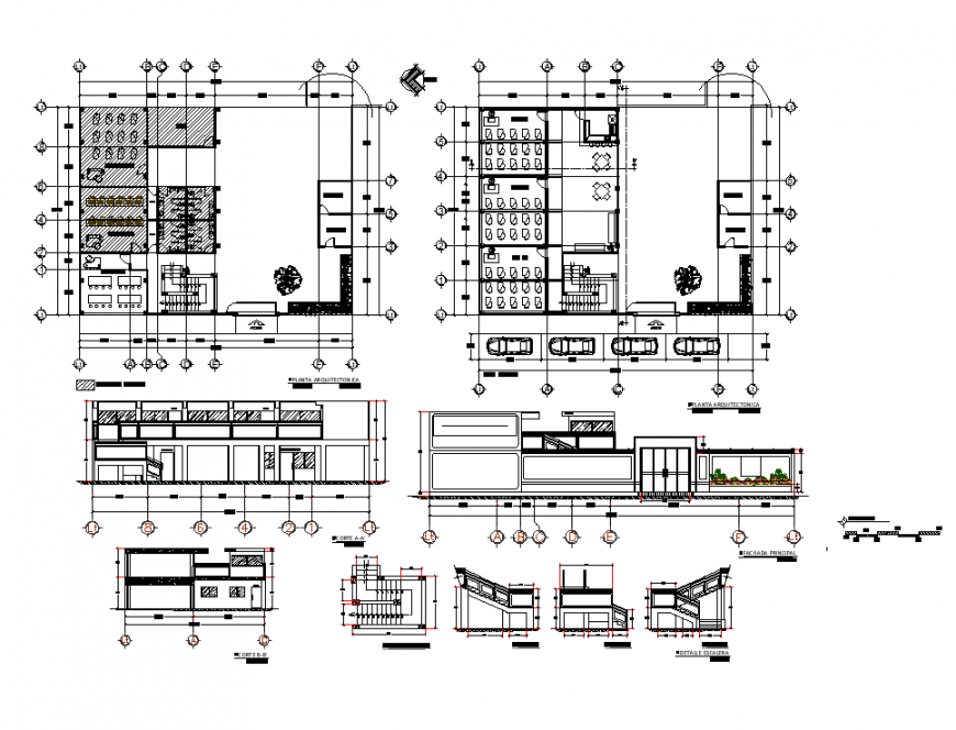 School building detail layout plan autocad file - Cadbull