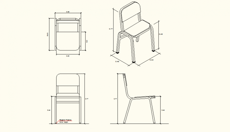 School Chair Design Detail Plan And Elevation Layout File Cadbull