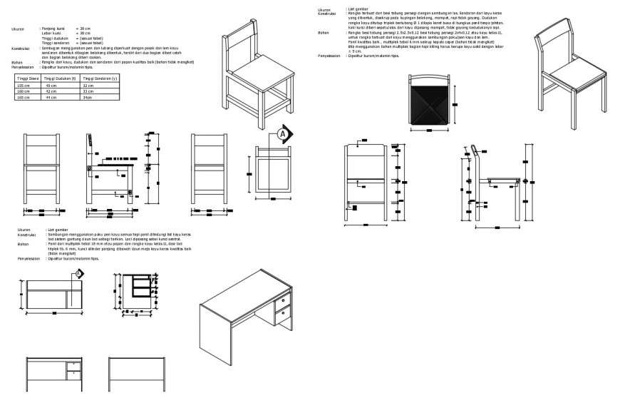 School Table Chairs And Furniture Cad Drawing Details Dwg File Cadbull