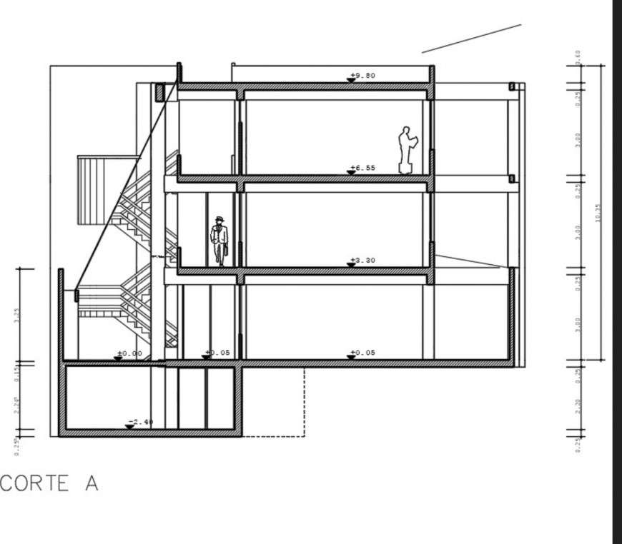 Section A-A’ house plan autocad file - Cadbull