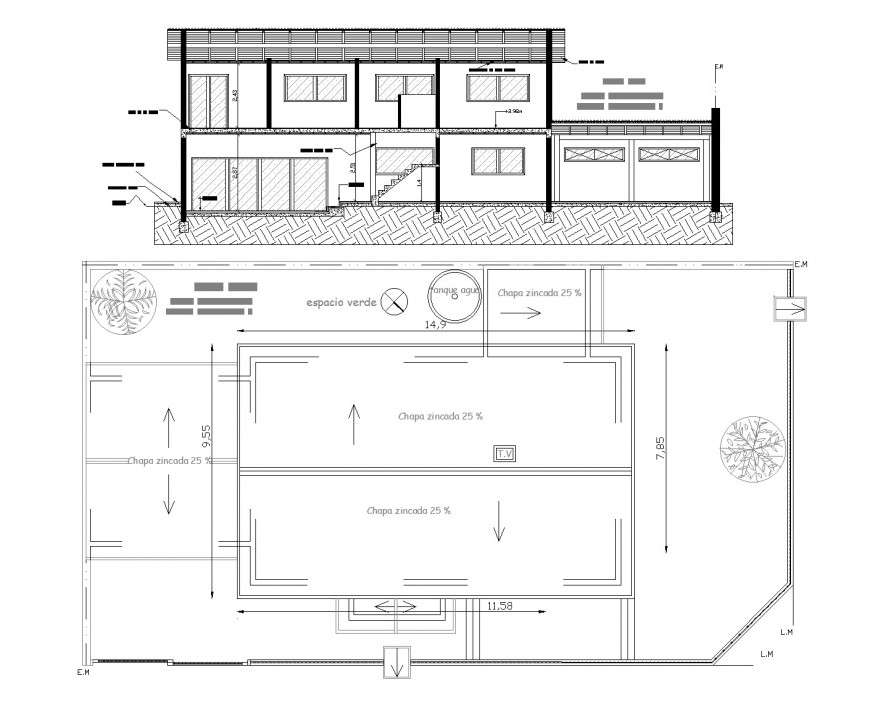 section-and-plan-house-autocad-file-cadbull