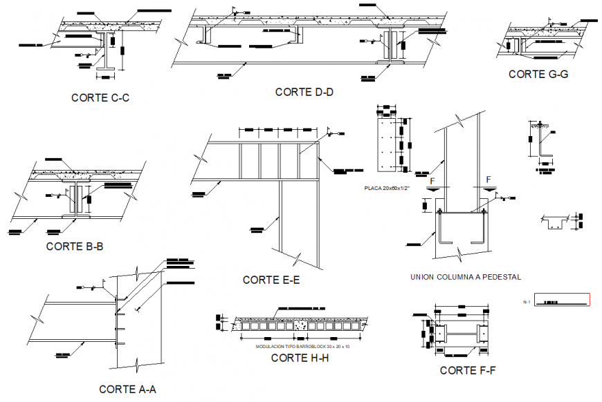 Section steel deck plan autocad file Cadbull