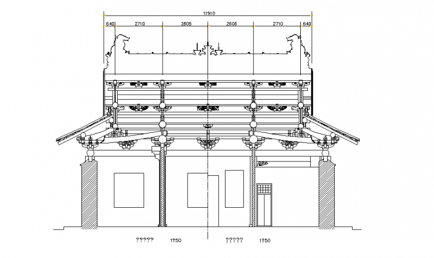 Section Temple Court plan autocad file - Cadbull