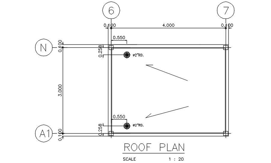 sectional Roof plan of the toilet is given in this AutoCAD 2D DWG ...