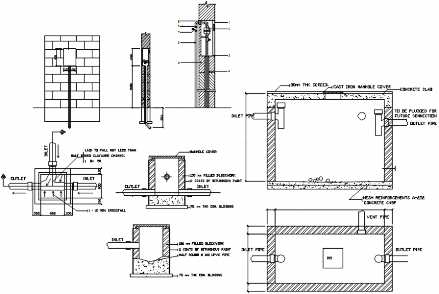 Septic tank plan cad file - Cadbull