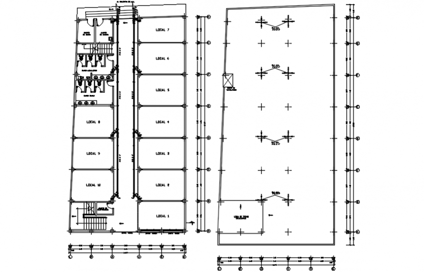 Shopping center building floor plan distribution drawing