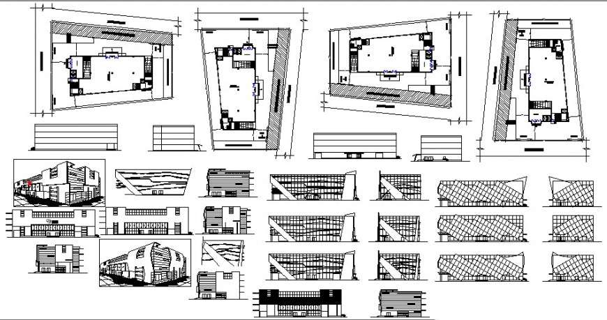 Shopping Mall Elevation Section And Floor Plan Layout Details Dwg File ...
