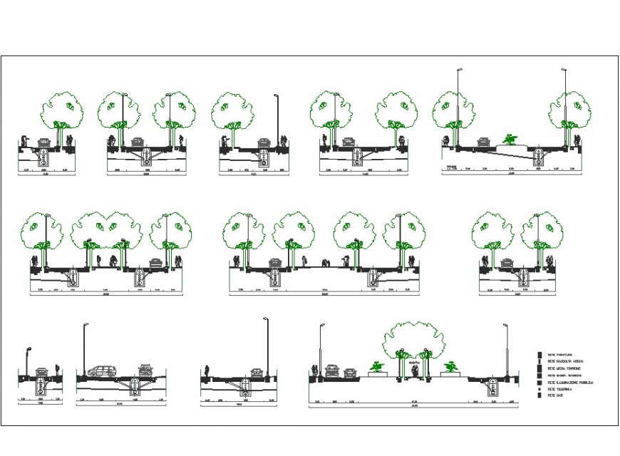 Side drain park section autocad file - Cadbull