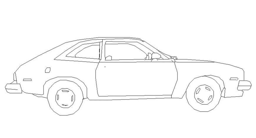 Side elevation of car in AutoCAD software - Cadbull