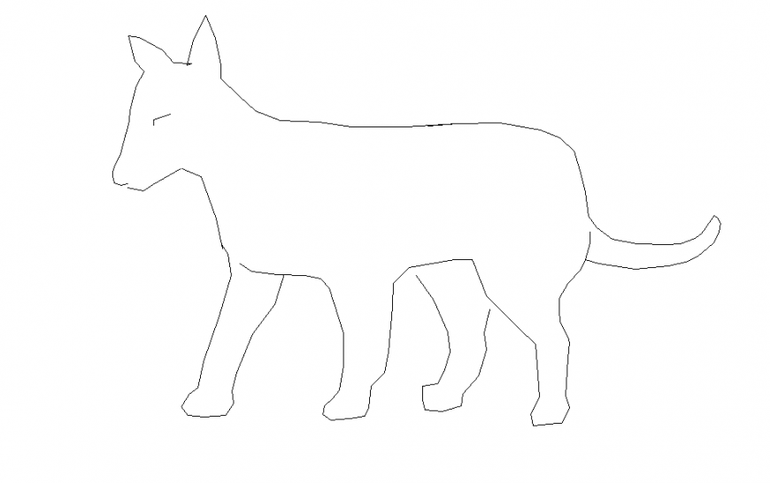 Simple 2D Animal Drawing Detail - Cadbull