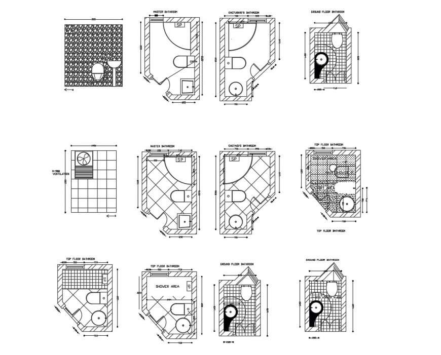 Small Toilet Elevation Sections Plan And Installation Drawing Details Dwg File Cadbull