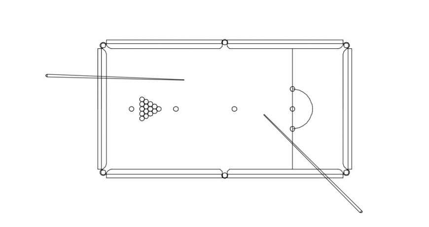 Snooker Table Top View Plan Detail Model Dwg File 30082018110840 