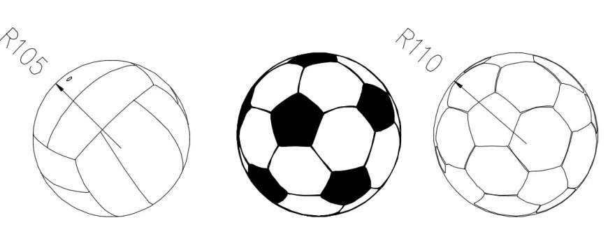 Soccer and football 2d model detail dwg file Cadbull