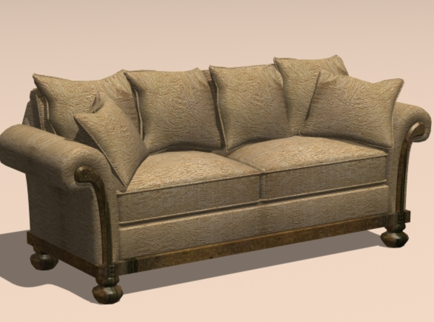 Sofa 3d model. Винтаж мебель 3д модель.