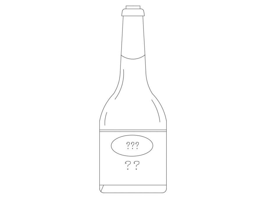 cad block wine bottle