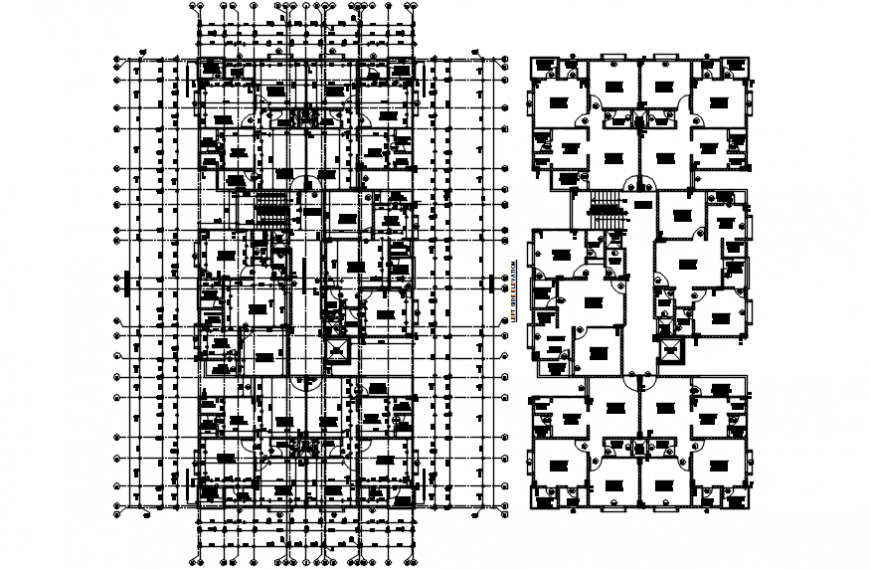 Spacing concept of building dwg file - Cadbull