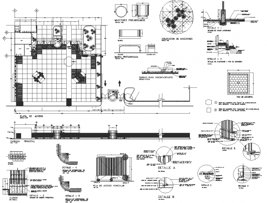 Square access with detail dwg file - Cadbull