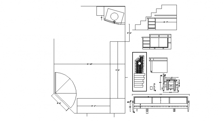 Staircase Baluster Railing And Plan - Cadbull