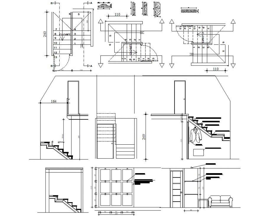 staircase detailing autocad file - Cadbull