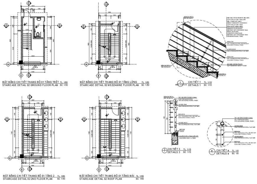 Staircase floor plan with detail dimension in dwg file - Cadbull
